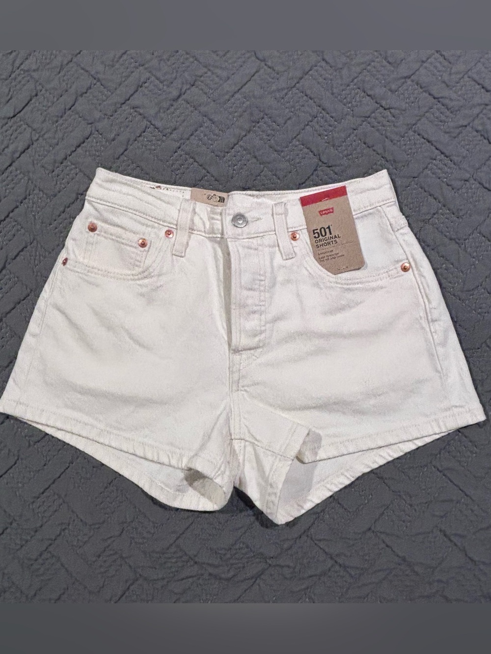 NWT Levi's 501 White High-Rise Denim Shorts